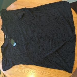 Torrid Jacquard flutter sleeve black tee